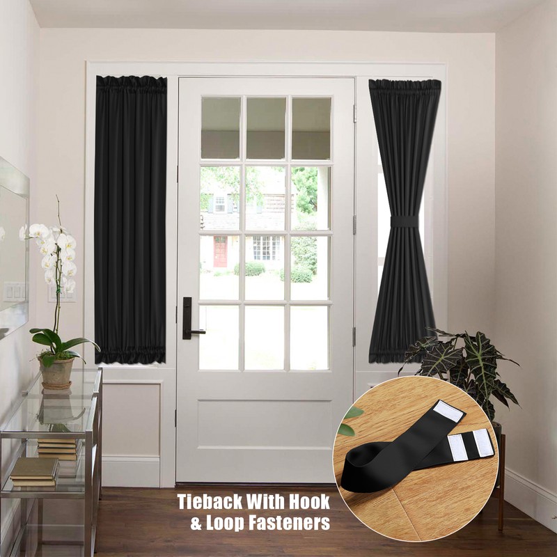 2 Panel French Door Curtains With Rod Pocket Tieback Indoor