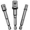 3Piece Impact Grade Socket Adapter Set, Convert Power Drill to