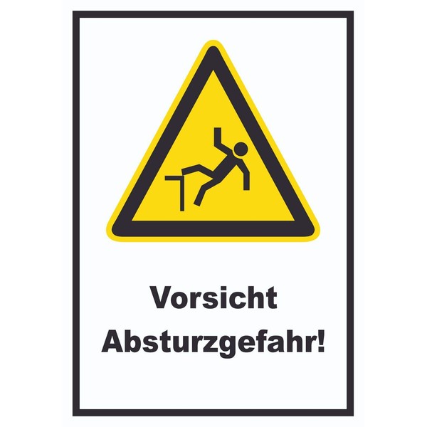 HB-Druck Vorsicht Absturzgefahr Sign A4 (210 x 297 mm)