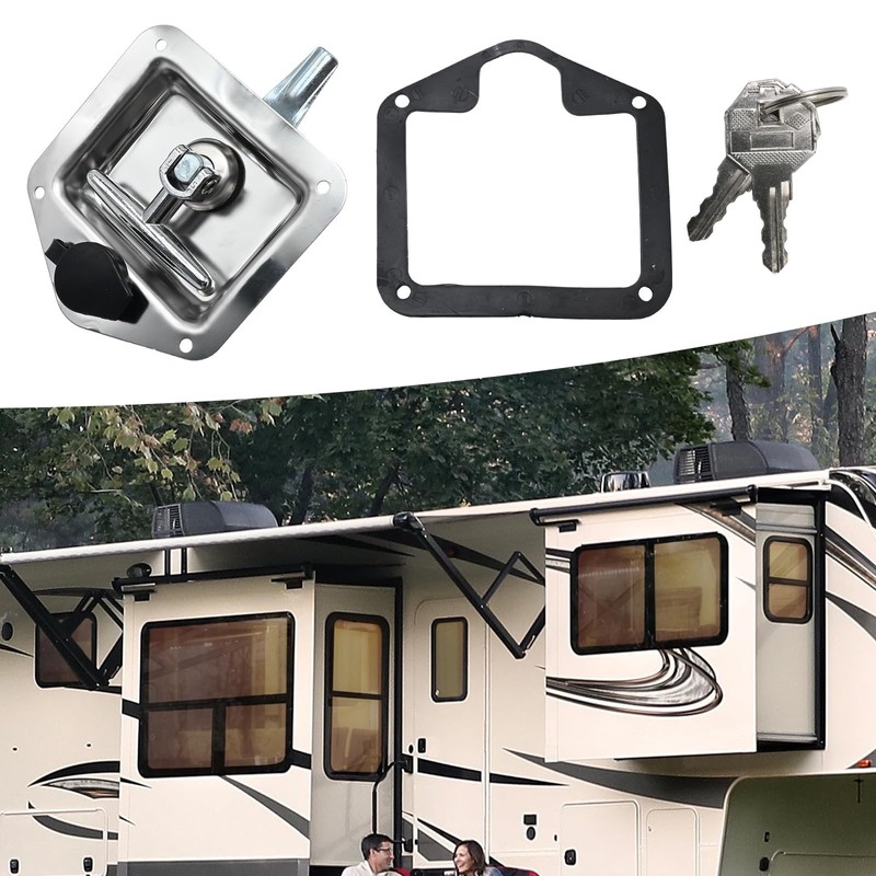 DUZFOREI Stainless Steel T Handle Latch, Folding T-Shape Cam Handle