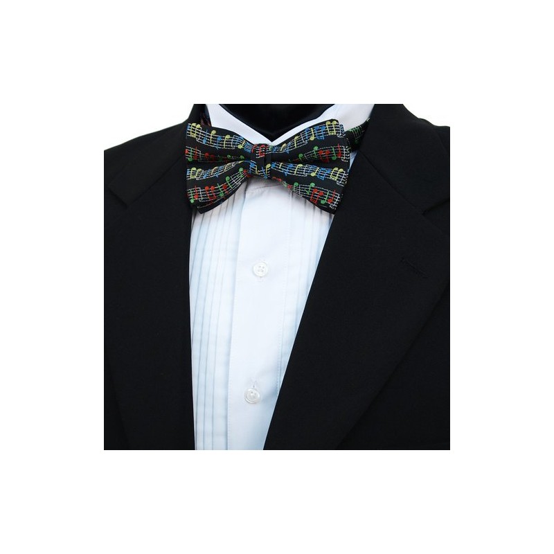 [Bowties.jp] レッド 音符 楽譜 蝶ネクタイ ボウタイ 簡易装着タイプ bd145