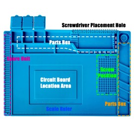 Sutekus Silicone Soldering Mat Heat Resistant Magnetic Repair Mat Heat Insulation Soldering Station Pad for Soldering, Computer Repair, Electronics, 2Pack