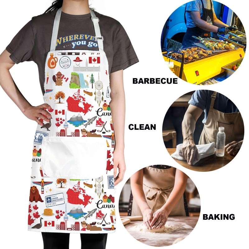 JNIAP Canada Cooking Apron Canadian Kitchen Apron Canada Maple Leaf