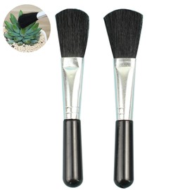 2 Pcs Diatomaceous Earth Duster Succulent Cleaning Brush, Plant Leaf Cleaner Landscape Miniature Moss Brush Gardening Tool, Black