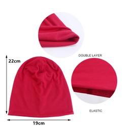 WUWYOUWL Baby Beanie Hat, Autumn and Winter Cotton Cap Soft Double Layered Hip-Hop Hat for Unisex Baby Aged 1-3 (UK, Age, 3 Years, Red)