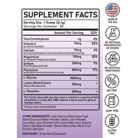 Great Naturally Great Naturally Relax+ Cherry Limeade Calming Electrolyte Supplement: Hydration & Mood Support for Relaxation, Stress Relief, Adrenal & Cortisol Support - Glycine, L-Theanine, Lemon Balm - USA Made