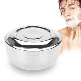 FILFEEL Shaving Soap Bowl, Universal Mens Stainless Steel Beard Shaving Soap Dish Shaving Mug Container with a Lid