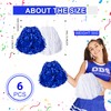 cssopenss 6 Pcs Pom Poms Cheerleading Metal Foil Blue Cheer