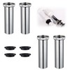 Set of 4 siphon drain pipe, washbasin, 200 mm stainless