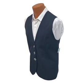 Executive Apparel New Women's Executive Apparel Navy Blue Vest Wool Blend Three Button Size 26