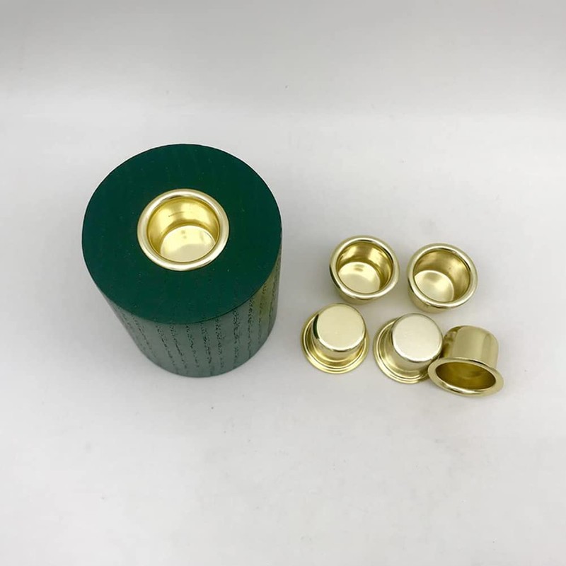 UUYYEO 20 Pcs Golden Metal Candle Cups Holders Candlestick Liners