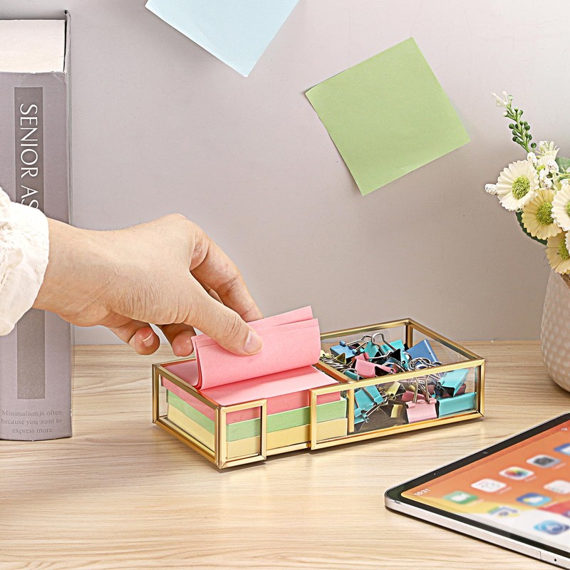 BTSKY Golden Glass 2 in 1 3x3 Inch Sticky Note
