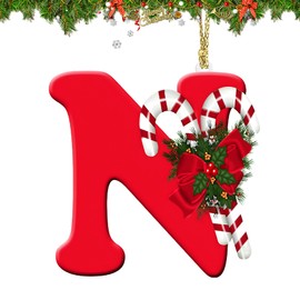 Christmas Letter Ornaments 2024, 26 Letters Christmas Tree Ornament, Acrylic Christmas Tree Ornaments for Family, Friend (N)
