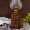 Bless-International Traditional-Handmade-Burner Wooden-Incense-Stick-Holder Ash-Catcher-Stand for-Aromatherapy-Meditation-Yoga (7 Inch Letter Box Wooden