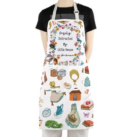 CMNIM House On Prairie Book Gifts Laura Quote Inspired Kitchen Apron 70s Farmhouse Adjustable Apron for Farm Farmer Gift (Prairie Apron)