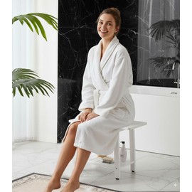 Shower Bench for Inside Shower, HDPS Shower Stool for Shaving Legs, Waterproof White Poly Bathroom Chair Seat, 2 Tier Foot Rest with Shelf & Adjustable Feet, Non-Slip