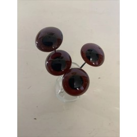 (4) Vintage Dark Amber Solid Glass Eyes 24mm Teddybear Doll