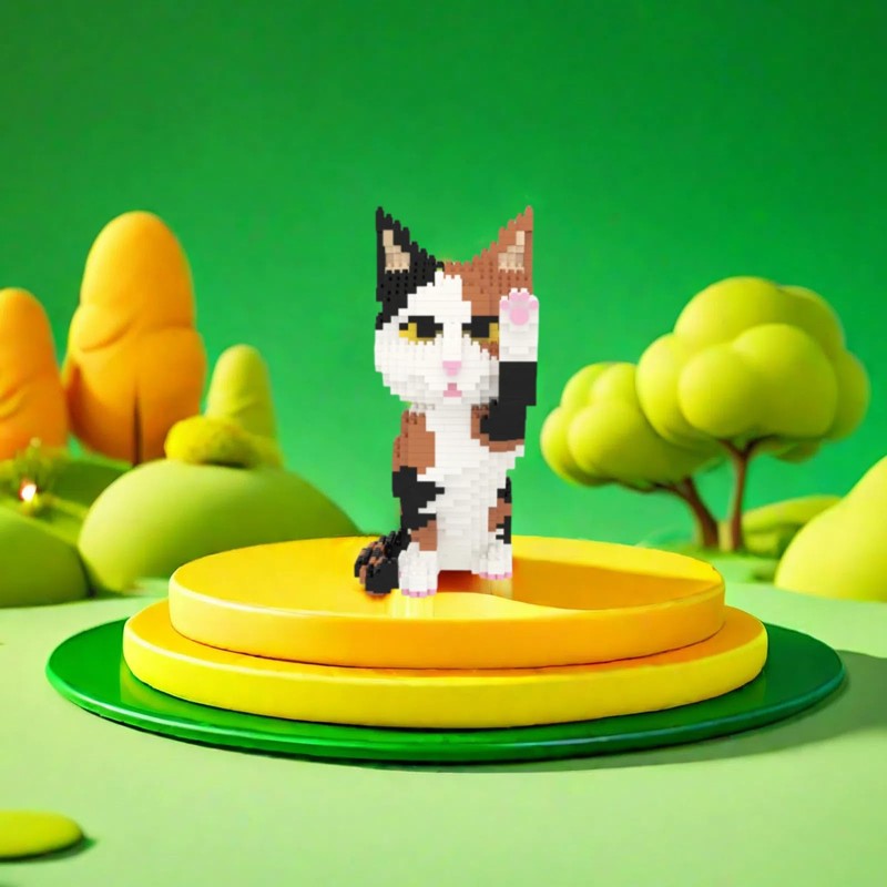 Larcele 1137 Pieces Micro Building Blocks Toy Kit, Mini Cat