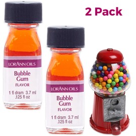 LorAnn Oils Super Strength Flavoring - Used For Candy Making, Flavoring , Baking, Hard Candy, & Flavor Oils - Bold, Natural Flavors 4X Stronger Than Extracts - Bubble Gum, Pack of 2, 0.125 fl oz