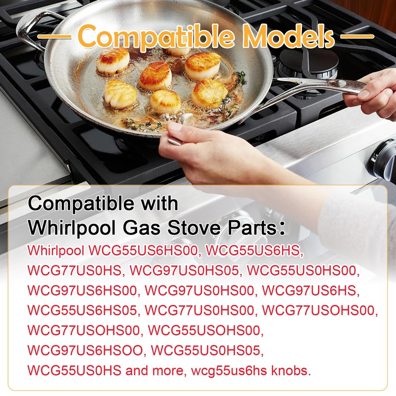Eagles W11366438 Stove Knobs, Compatible with Whirlpool Gas Ranges WCG55US0HS00