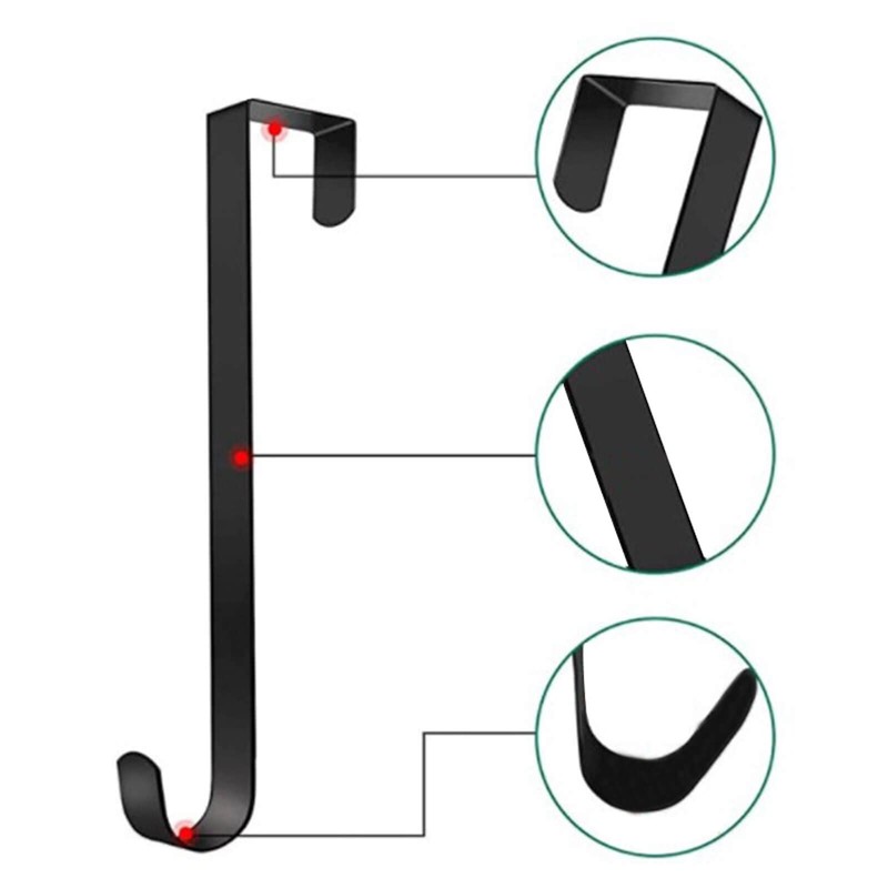 Christmas Wreath Hook, Wreath Hanger, Entryway, S-Shaped Hook, Black, New