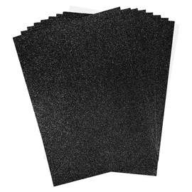 Duoleimi Craft Paper Glitter Black 30 Sheets, A4 Black Metallic Paper with Pearl Effect, 250 g/m², Perfect for Scrapbooking and DIY Projects.