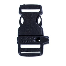 West Coast Paracord Side Release Whistle Buckle – 3/4 Inch (Black, 20 Pack)