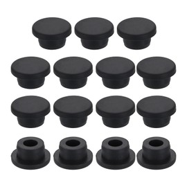 uxcell 15Pcs Silicone Hole Plug, Waterproof Round Rubber Stoppers Bottle Seal Plugs Tube Pipe End Caps for 19mm/0.75" Hole for Bathtub Bottle, Black