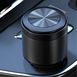 AUSTYLCO Car Ashtray, Ashtray with Lid, Car Ashtray, Car Ashtray, Car with LED Light, Large Capacity, Lid, Airtight, Waterproof, Stylish, Portable, Push-type, Suitable for Car and Outdoor Use, Home