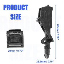 Unifizz Windshield Washer Nozzle with 2m Washer Hose for VW Jetta, Golf, Passat, Beetle & More – Direct OE# 6E0955985A Replacement – 2-Pack, Black