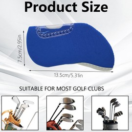 10Pcs Golf Covers Golf Wedge Headcovers Golf Club with See Through Window Clear Visible Head Covers Golf Accessories for Putters, Golf Beginner, Women Men (Blue)
