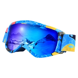 Kids Ski Goggles Anti-Fog Cartoon Snow Snowboard Glasses for Girls Boys Youth (Kids-Blue)