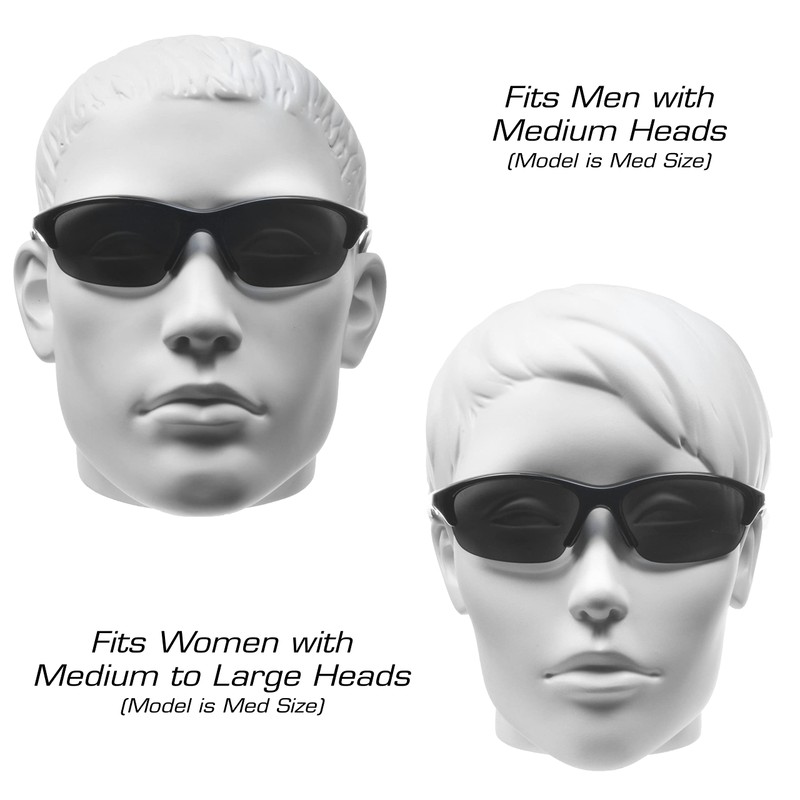 proSPORT Bifocal Sunglasses +2.50 Black Frame Smoke Lens Unisex Lightweight