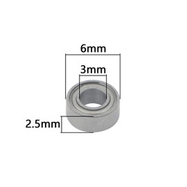 Unxuey 3x6x2.5mm Miniature Steel Bearings MR63ZZ L-630 673ZZ Deep Groove Ball Longboard Roller Skates Ball Bearings, Pack of 10