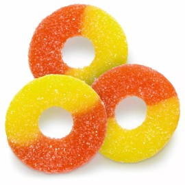 BULK PEACH Gummi Peach Rings Gummy Candy - BULK CANDY- TWO POUNDS