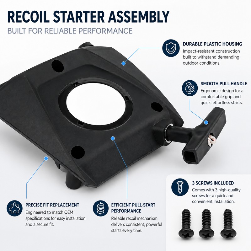 Recoil Starter Assembly for BR800/BR800X Blowers – Pull-Start Replacement with