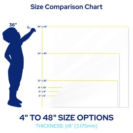 KastLite 1/8" Thick Cut to Size Clear Acrylic Plexiglass Sheets - Nominal 6" x 12" Transparent Panels for Laser Cutting, Custom Picture Frame, Sign Board, Case Display & Window Replacement, 1-Pack