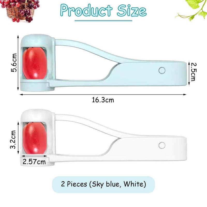 2 Pieces Grape Slicer, Fruit Divider, Kitchen Helper, Manual Cutter,
