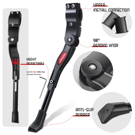 FISHOAKY Bike Kickstand, Universal Adjustable Bicycle Side Kickstand for 24" 25" 26" 27" 28" Tire Cycling Mountain Bike/Road Bicycle/Adult Bike/Sports Bike/Kids Bike