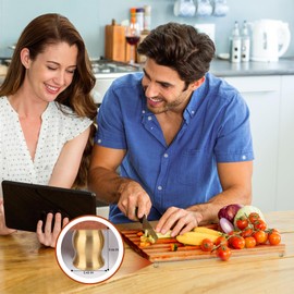 4 PCS Brass Cutting Board Feet with Silicone Anti-Slip Pads, Stainless Steel Screws and Brass Self-Tapping Screws for Cutting Boards, Cabinets, Sofas and Chairs and Other Furniture （Bamboo Shape）