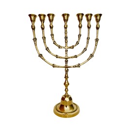 Solid Brass Menorah14, 7548,Ancient Design, Candles Holder from Israel,