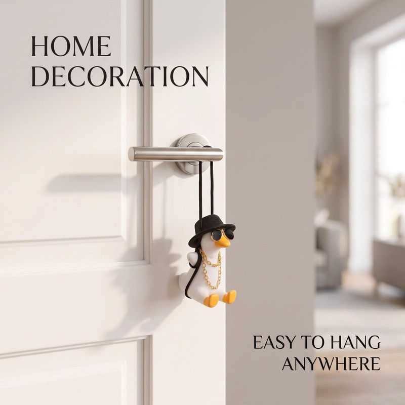 1 Pack Swing Duck Rear View Mirror Hanging Ornament, Rear
