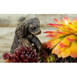 Cavalier King Charles Spaniel Pot Buddy - Antique Bronze Decorative Plant Pot Hanger