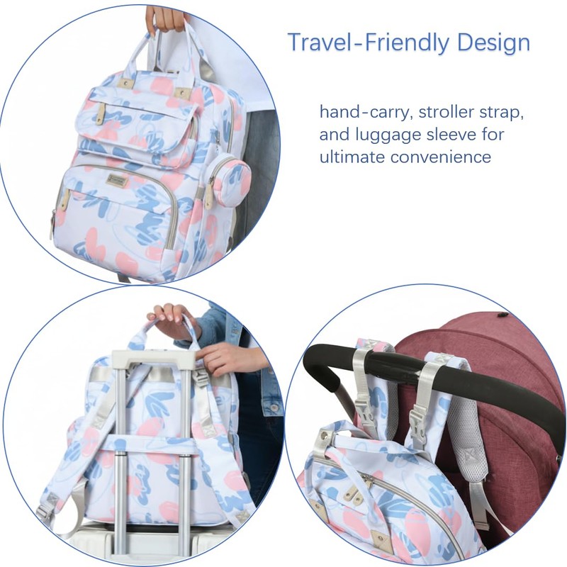Diaper Backpack, Multi-Compartment Baby Bag (Sky Blue)