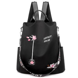 DORRISO Women Backpack Elegant Cute Rucksack Shoulder Bag Travel Women Backpack Anti-thief Pocket Lightweight Casual Daypack Nylon Schoolbag Black