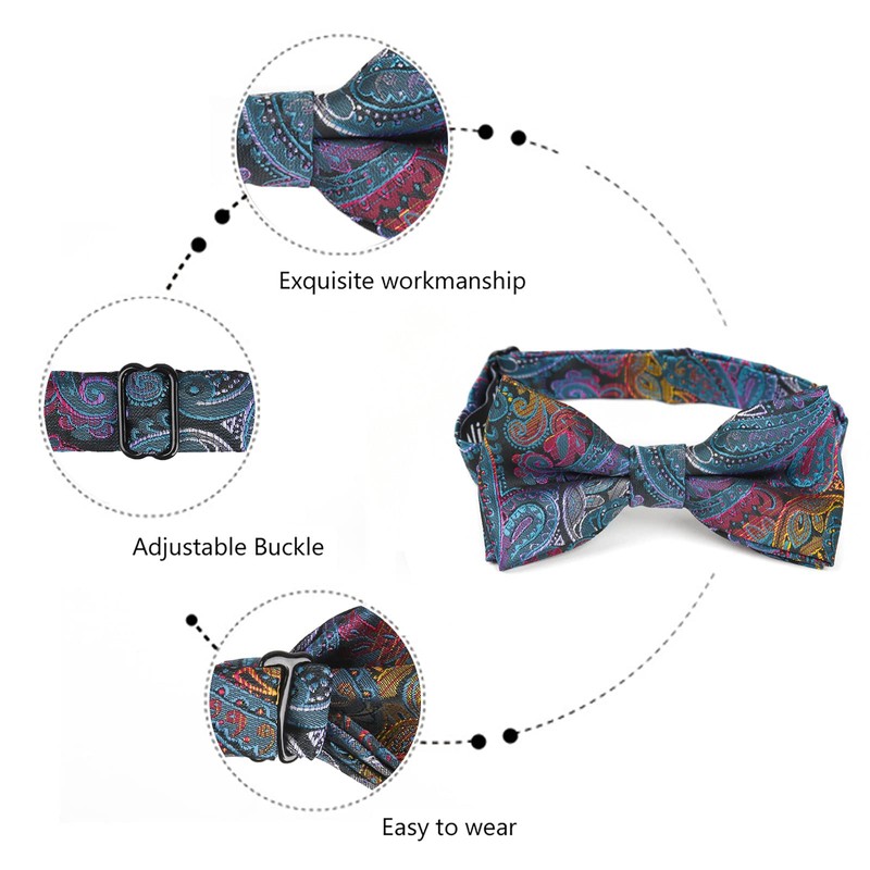 Alizeal Banded Adjustable Length Pre-Tied Boys Bow Tie for Birthday