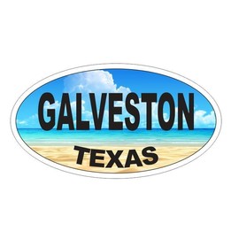 Generic Galveston Texas Oval Bumper Sticker D3742 Euro Oval