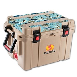 MightySkins Skin Compatible with Pelican 45 qt Cooler Lid – Island Fish | Protective, Durable, and Unique Vinyl Decal wrap Cover | Easy to Apply, Remove, and Change Styles | Made in The USA