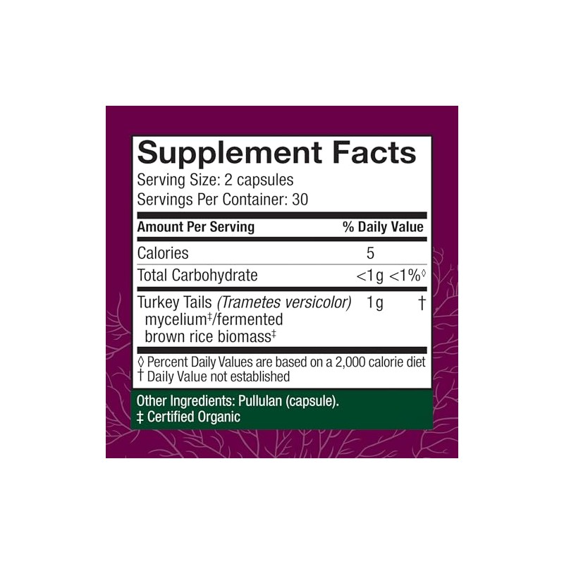 Fungi Perfecti - Host Defense Turkey Tail Cellular Support 60