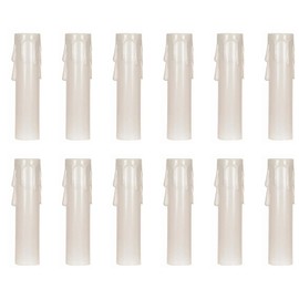 Ciata - 12 Pack - 3-inch Plastic Drip Candle Covers with 13/16 inch Inside Diameter and 7/8 inch Outside Diameter (3 inch, White with white drip)